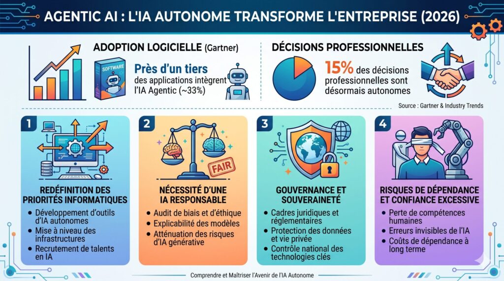 Infographie sur l'impact de l'Agentic AI en entreprise.- Magileads.com