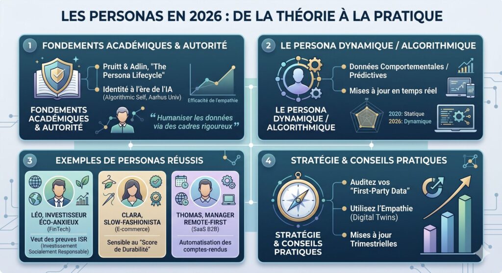 Infographie sur la création de personas en 2026 avec conseils pratiques.- Magileads.com