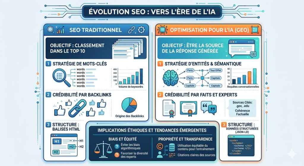 Infographie sur l'évolution du SEO à l'ère de l'IA.- Magileads.com