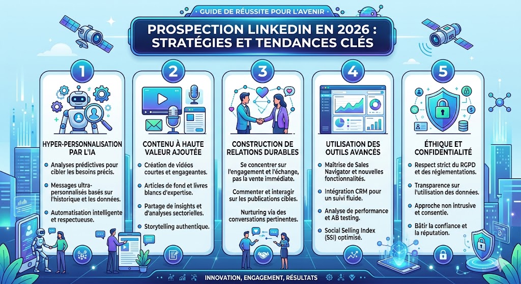 infographie Prospection LinkedIn en 2026 et Pourquoi la prospection LinkedIn s’impose en B2B